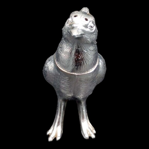 Vtg MCM Pheasants Salt & Pepper Shakers Silver Plated Long Tail Birds Pair Set - Picture 7 of 16